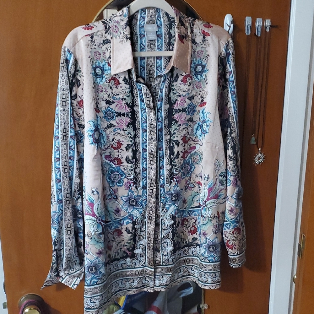 Chico's Multicolor Patterned Button-Up Shirt